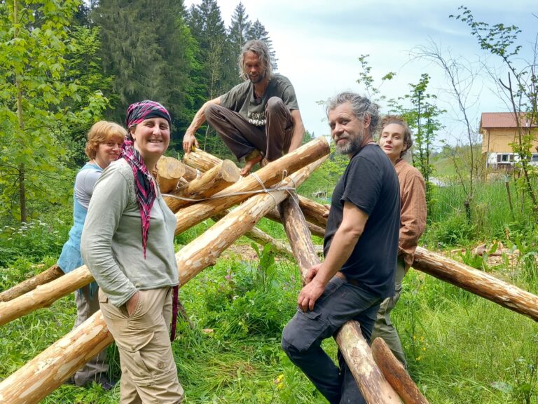 Reziprokes Dach Testaufbau